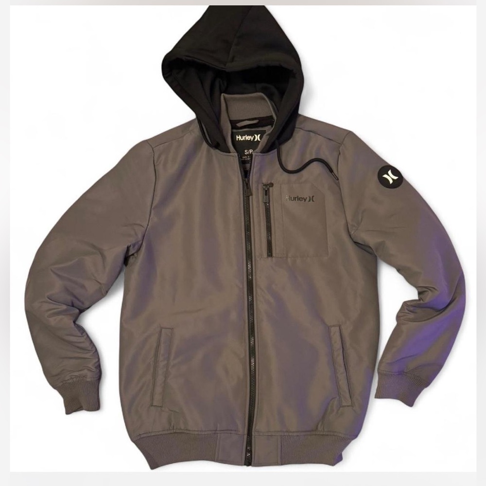 Hurley Gray Bomber Jacket - Picture 3 of 7